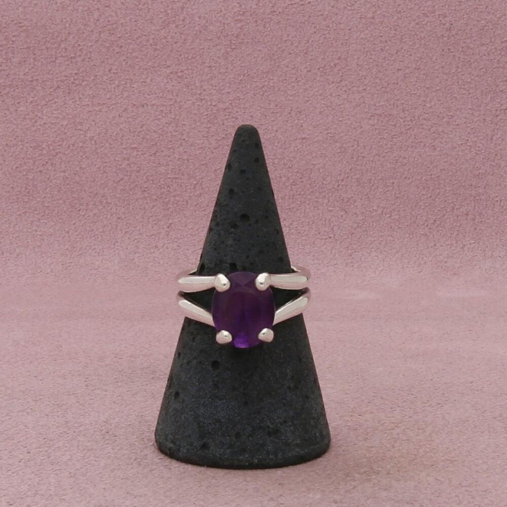 james avery sterling silver amethyst oval gemstone ring size 7